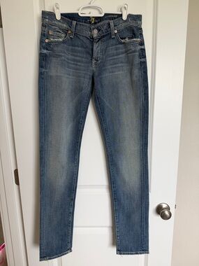 7 For All Mankind Women's Medium Blue Skinny Jeans